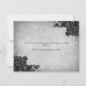 Zwarte Rozen Gotische bruiloft Bedankkaart (Achterkant)