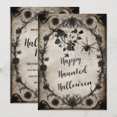  zwarte Rozen Halloween Kaart (Voorkant / Achterkant)