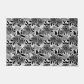 Zwarte rozen, rozen, zwart en grijs deurmat (Voorkant)