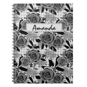 Zwarte rozen, rozen, zwart en grijs notitieboek