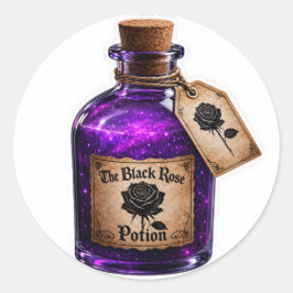 Zwarte Rozen Toverdrank Gothic Heks Fles Sticker