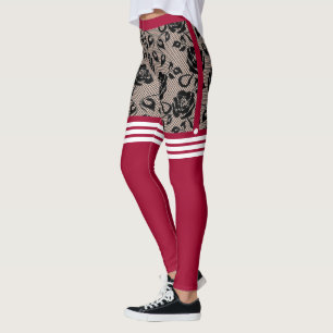 Zwarte Rozen van de nepvisserij met over de knieco Leggings