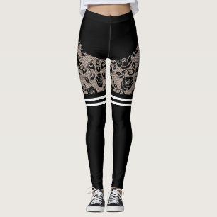 Zwarte Rozen voor Faux Lace Fishnet Otk Socks en S Leggings