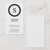 Zwarte rozet monogram elegante persoonlijke roepin visitekaartje (Voorkant / Achterkant)