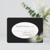 zwarte RSVP met bloem (Staand voorkant)