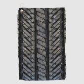 Zwarte rubberbanddraad voor automobielthema golfhanddoek (Voorkant)