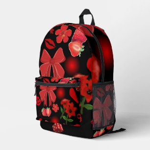 Zwarte rugzak met vet rood Sticker ontwerp