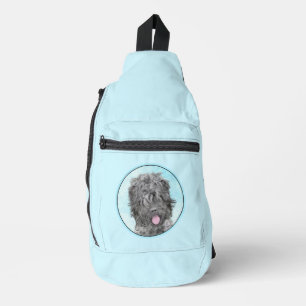 Zwarte Russische Terriër BRT RBT Schilderij Pet Do Sling Bag