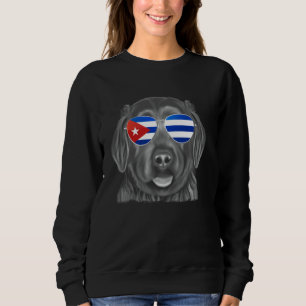 Zwarte Russische Terriër Hond Cuba Vlag Zonnebril Trui