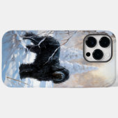 Zwarte Russische terriër laat het sneeuwen Kerstmi Case-Mate iPhone Case (Achterkant (horizontaal))
