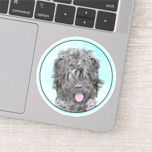 Zwarte Russische Terriër Schilderij - Cute Origine Sticker