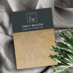 ZWARTE RUST TERRACOTTA TEXTURE LOGO EARRING DISPLA VISITEKAARTJE