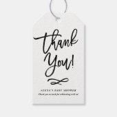 Zwarte Rustieke Hand Lettering Dank u Gift Label Cadeaulabel (Voorkant)