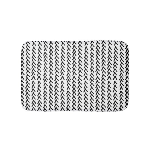 Zwarte Rustieke Tribal Patroon Badmat (Voorkant)