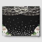 Zwarte Rustieke Witte Rozen String Lights Wedding Gastenboek (Achterkant)