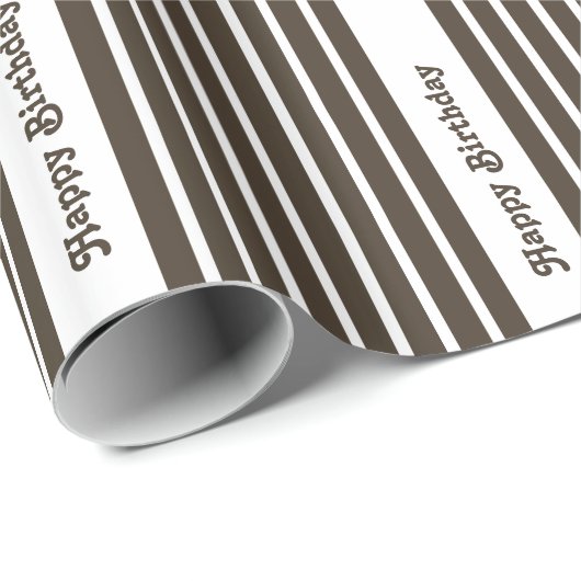 Zwarte Safari Stripe met aangepaste tekst Cadeaupapier (Rol Hoek)