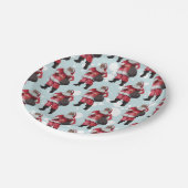 Zwarte Santa Borden Papieren Bordje (Gekanteld)