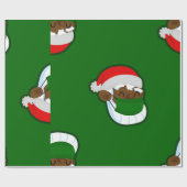 zwarte santa cadeaupapier (Vlak)