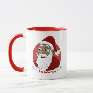 Zwarte Santa Claus cartoon Mok glimlachen