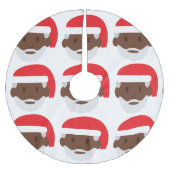Zwarte Santa Claus Emoji Kerstmis Kerstboom Rok (Voorkant)