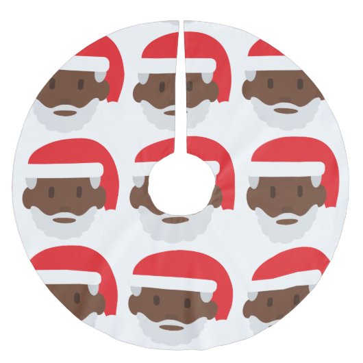 Zwarte Santa Claus Emoji Kerstmis Kerstboom Rok (Voorkant)