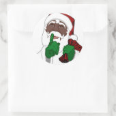 Zwarte Santa Kerst sticker Santa Clause Sticker (Tas)