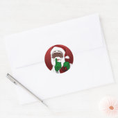 Zwarte Santa Kerst sticker Santa Clause Sticker (Envelop)