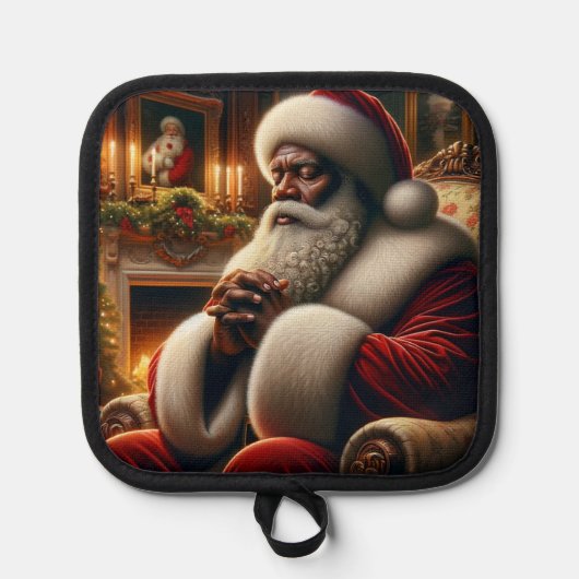 Zwarte Santa Pot Houders (Voorkant)