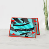 Zwarte Satin - Feestdagen Kaart (Voorkant)