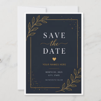Zwarte Save the Date Kaart