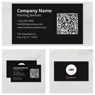 Zwarte Scannbare QR Code Schilder Visitekaartje