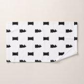 Zwarte schaakstukken Knight en Rook Bad Handdoek (Handdoek)