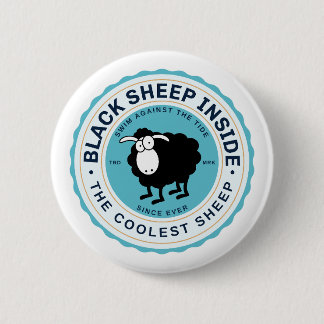 Zwarte Schaap Binnen - Zwem Tegen de Stroom Ronde Button 5,7 Cm