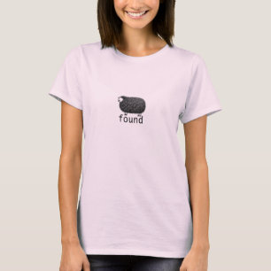 Zwarte schaap met "Gevonden" tekst T-shirt