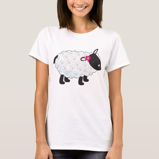 Zwarte schaap met witte wol t-shirt (Voorkant)