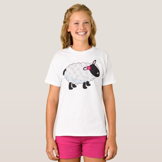 Zwarte schaap met witte wol t-shirt (Voorkant volledig)