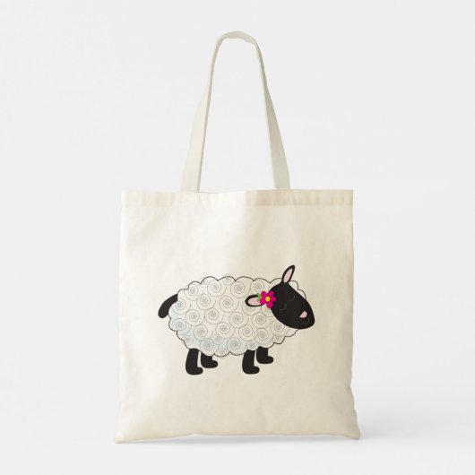 Zwarte schaap met witte wol tote bag (Achterkant)