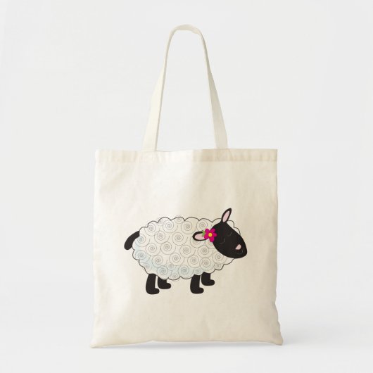 Zwarte schaap met witte wol tote bag (Voorkant)