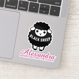Zwarte Schaap Roze Volgt Nooit De Kudde Grappig Sticker