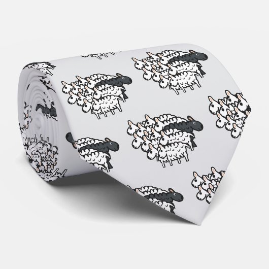 Zwarte Schaap Stropdas (Opgerold)