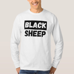 Zwarte Schaap Vetgedrukte Typografie Rebellengroep T-shirt