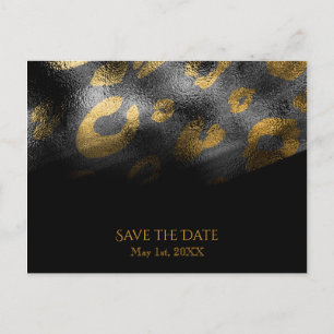 Zwarte schaduwen en luipaard afdrukken exotische a aankondigingskaart