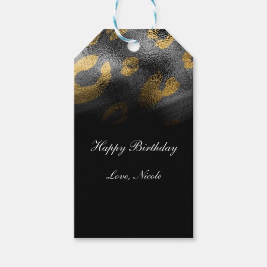Zwarte schaduwen en luipaard afdrukken exotische a cadeaulabel (Voorkant)