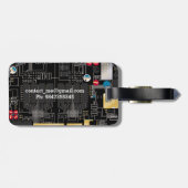 Zwarte schakelkaart bagagelabel (Achterkant horizontaal)
