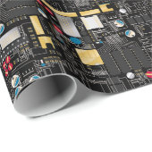 Zwarte schakelkaart cadeaupapier (Rol Hoek)