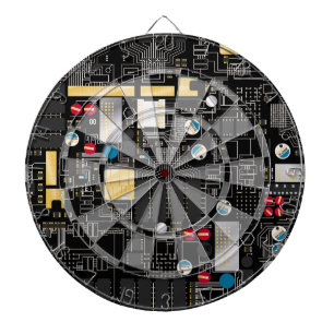 Zwarte schakelkaart dartbord
