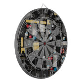 Zwarte schakelkaart dartbord (Voorkant Links)