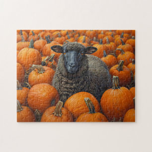 Zwarte schapen Herfst Pompoen Patch Legpuzzel