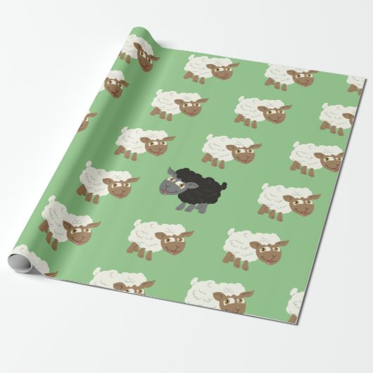 Zwarte Schapen in de kudde Cadeaupapier (Uitgerold)