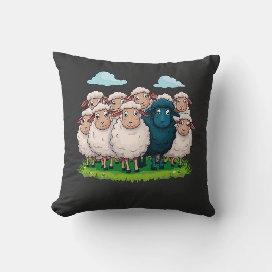 Zwarte schapen kussen (Voorkant)